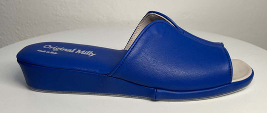 Original Milly 0120 Nappa Blu (PelleTop) Ciabatta da camera Donna