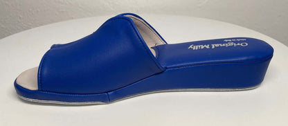 Original Milly 0120 Nappa Blu (PelleTop) Ciabatta da camera Donna