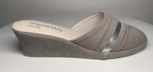 Original Milly 0706 Camoscio Taupe (PelleTop) Ciabatta da camera Donna
