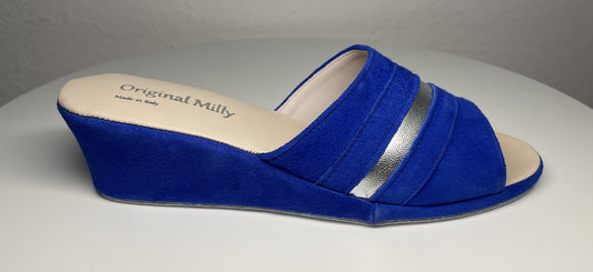 Original Milly 0076 Camoscio Blu (PelleTop) Ciabatta da camera Donna