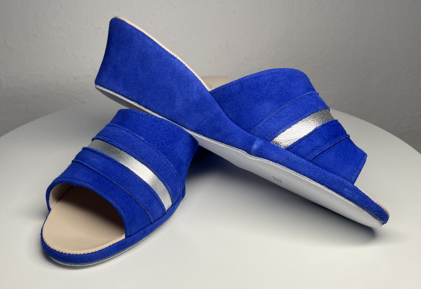 Original Milly 0076 Camoscio Blu (PelleTop) Ciabatta da camera Donna
