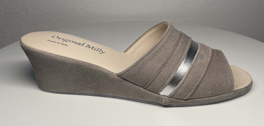 Original Milly 0076 Camoscio Taupe (PelleTop) Ciabatta da camera Donna