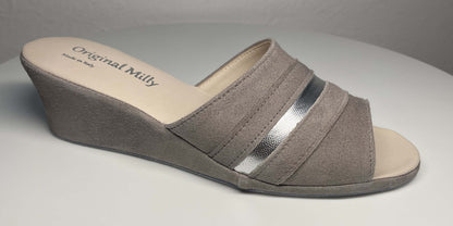 Original Milly 0076 Camoscio Taupe (PelleTop) Ciabatta da camera Donna