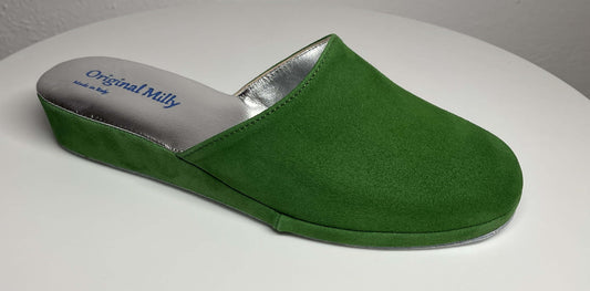 Original Milly 9002 Camoscio Verde (PelleTop) Ciabatta da camera donna