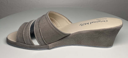 Original Milly 0076 Camoscio Taupe (PelleTop) Ciabatta da camera Donna
