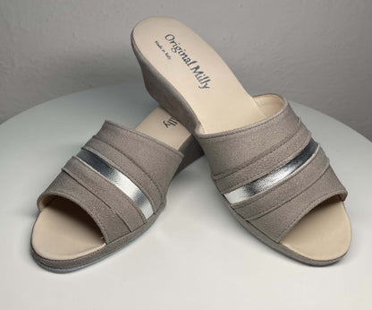 Original Milly 0076 Camoscio Taupe (PelleTop) Ciabatta da camera Donna