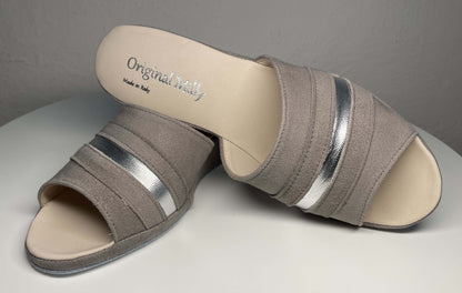 Original Milly 0076 Camoscio Taupe (PelleTop) Ciabatta da camera Donna