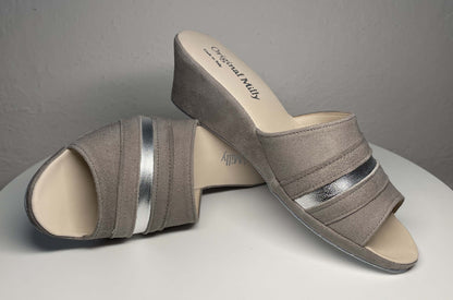 Original Milly 0076 Camoscio Taupe (PelleTop) Ciabatta da camera Donna