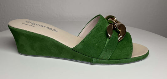 Original Milly 105 Camoscio Verde (PelleTop) Ciabatta da camera donna