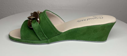 Original Milly 105 Camoscio Verde (PelleTop) Ciabatta da camera donna
