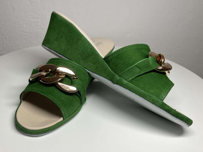 Original Milly 105 Camoscio Verde (PelleTop) Ciabatta da camera donna