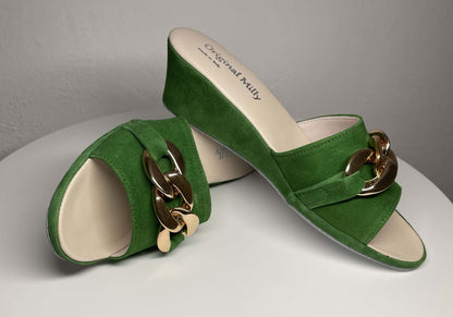 Original Milly 105 Camoscio Verde (PelleTop) Ciabatta da camera donna