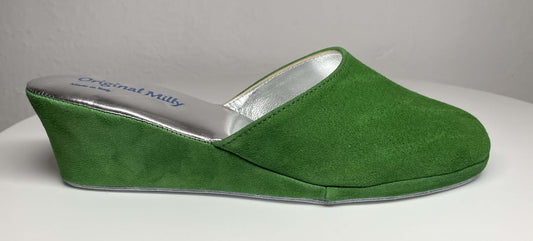 Original Milly 9001 Camoscio Verde (PelleTop) Ciabatta da camera donna