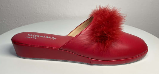Original Milly 302 Cigno Rosso (Ecopelle) Ciabatta da camera donna