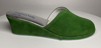 Original Milly 0005 Camoscio Verde (PelleTop) Ciabatta da camera Donna