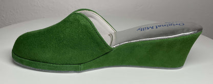 Original Milly 0005 Camoscio Verde (PelleTop) Ciabatta da camera Donna