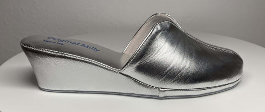 Original Milly 1000 Nappa Argento (PelleTop) Ciabatta da camera donna