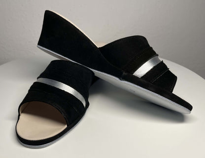 Original Milly 0076 Camoscio Nero (PelleTop) Ciabatta da camera Donna