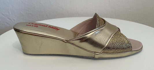 Original Milly 4003 Oro (Ecopelle) Ciabatta da camera donna