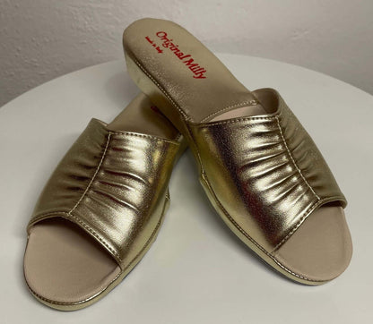 Original Milly 1075 Oro (Ecopelle) Ciabatta da camera donna