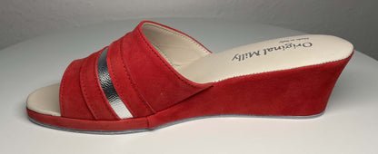 Original Milly 0076 Camoscio Rosso (PelleTop) Ciabatta da camera Donna