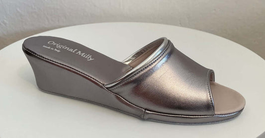 Original Milly 7000 Nappa Piombo (PelleTop) Ciabatta da camera donna