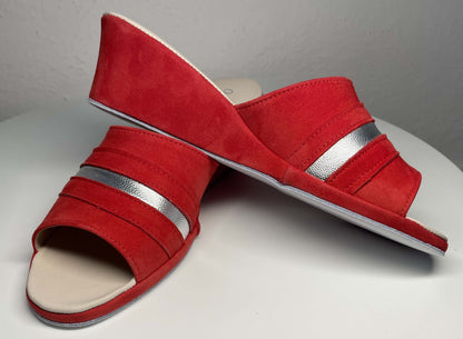 Original Milly 0076 Camoscio Rosso (PelleTop) Ciabatta da camera Donna