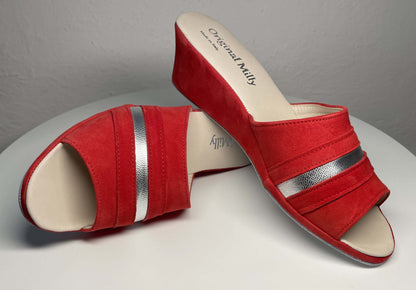 Original Milly 0076 Camoscio Rosso (PelleTop) Ciabatta da camera Donna