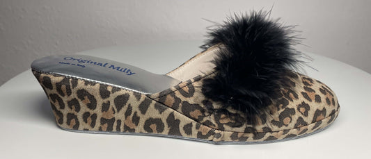 Original Milly 0310 Leopardo (PelleTop) Ciabatta da camera Donna