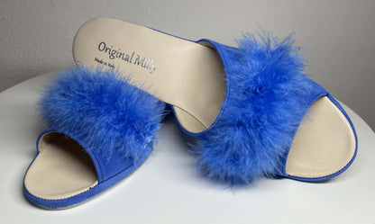 Original Milly 102 Camoscio Blu (PelleTop) Ciabatta da camera donna