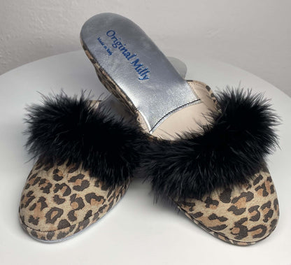 Original Milly 0310 Leopardo (PelleTop) Ciabatta da camera Donna