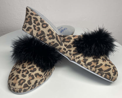 Original Milly 0310 Leopardo (PelleTop) Ciabatta da camera Donna