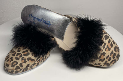 Original Milly 0310 Leopardo (PelleTop) Ciabatta da camera Donna