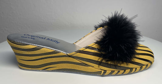 Original Milly 0310 Zebrato Senape (PelleTop) Ciabatta da camera Donna