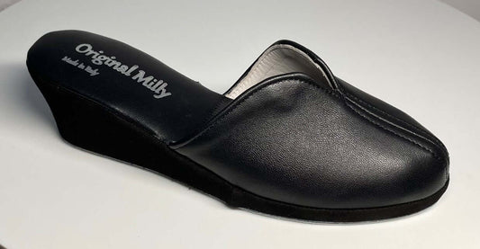 Original Milly 1000 Nappa Nero (PelleTop) Ciabatta da camera donna