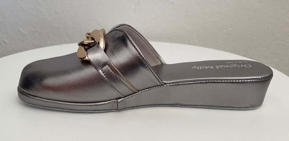 Original Milly 1201 Nappa Piombo (PelleTop) Ciabatta da camera Donna