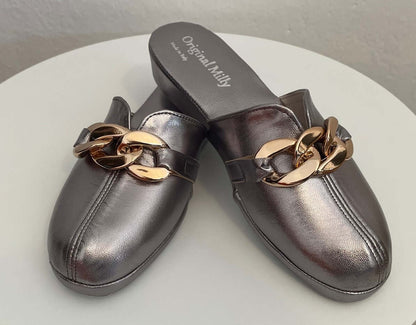 Original Milly 1201 Nappa Piombo (PelleTop) Ciabatta da camera Donna