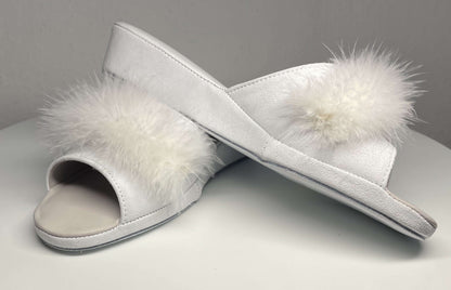 Original Milly 0028 Camoscio Bianco (PelleTop) Ciabatta da camera Donna