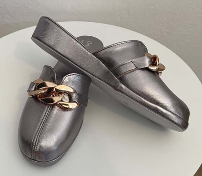 Original Milly 1201 Nappa Piombo (PelleTop) Ciabatta da camera Donna