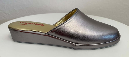 Original Milly 202 Nappa Piombo (PelleTop) Ciabatta da camera Donna