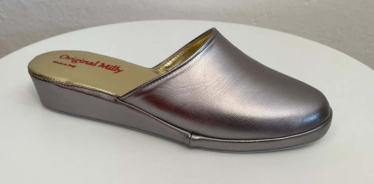 Original Milly 202 Nappa Piombo (PelleTop) Ciabatta da camera Donna
