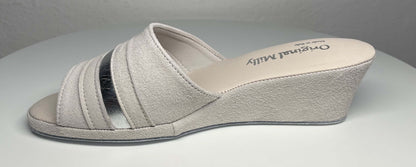 Original Milly 0076 Camoscio Bianco Panna (PelleTop) Ciabatta da camera Donna