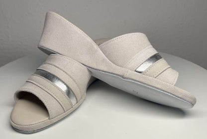 Original Milly 0076 Camoscio Bianco Panna (PelleTop) Ciabatta da camera Donna
