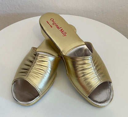 Original Milly 0705 Nappa Oro (PelleTop) Ciabatta da camera donna
