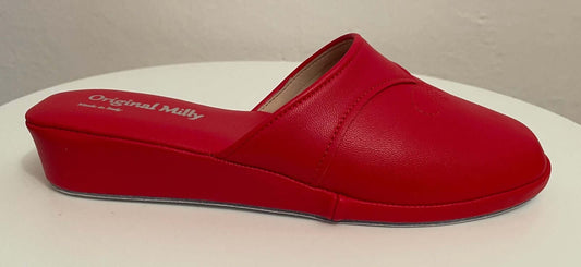 Original Milly 0032 Nappa Rosso (PelleTop) Ciabatta da camera Donna