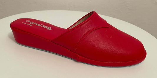 Original Milly 0032 Nappa Rosso (PelleTop) Ciabatta da camera Donna