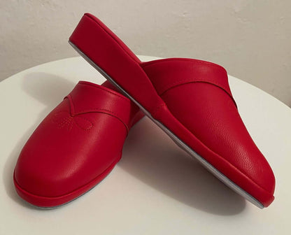 Original Milly 0032 Nappa Rosso (PelleTop) Ciabatta da camera Donna