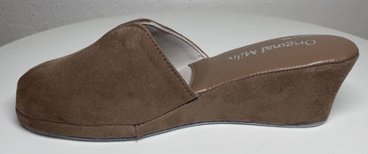Original Milly 0005 Camoscio Taupe (PelleTop) Ciabatta da camera Donna