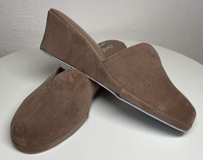 Original Milly 0005 Camoscio Taupe (PelleTop) Ciabatta da camera Donna
