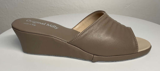 Original Milly 0805 Nappa Taupe (PelleTop) Ciabatta da camera Donna